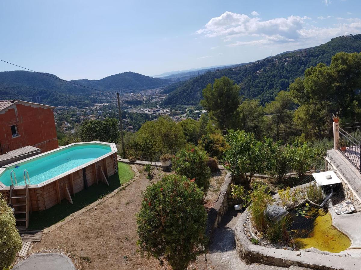 Le Chalet De La Pierreraie Cote D'Azur Piscine Terrasse Et Vue Mer Drap Kültér fotó